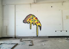 Graffiti Wall - Photo by RuloCrew - Pizza, eye, crazy