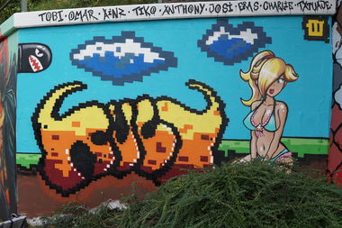 Graffiti Wall in Saarbrücken staden - Photo by RuloCrew - rulo, crew, peach (2017)