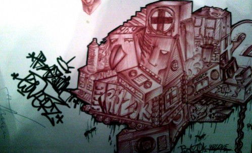 Graffiti Sketch in Penza - Photo by Rzlove - meat, razok, penza (2013)