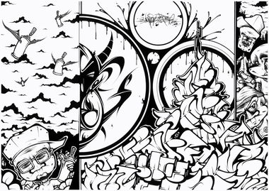 Graffiti Sketch in Minhen - Photo by SANZONE - Sanzone, Black, & (2013)