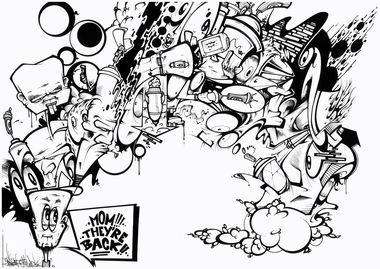 Graffiti Sketch in Minhen - Photo by SANZONE - Sanzone, Black, & (2013)