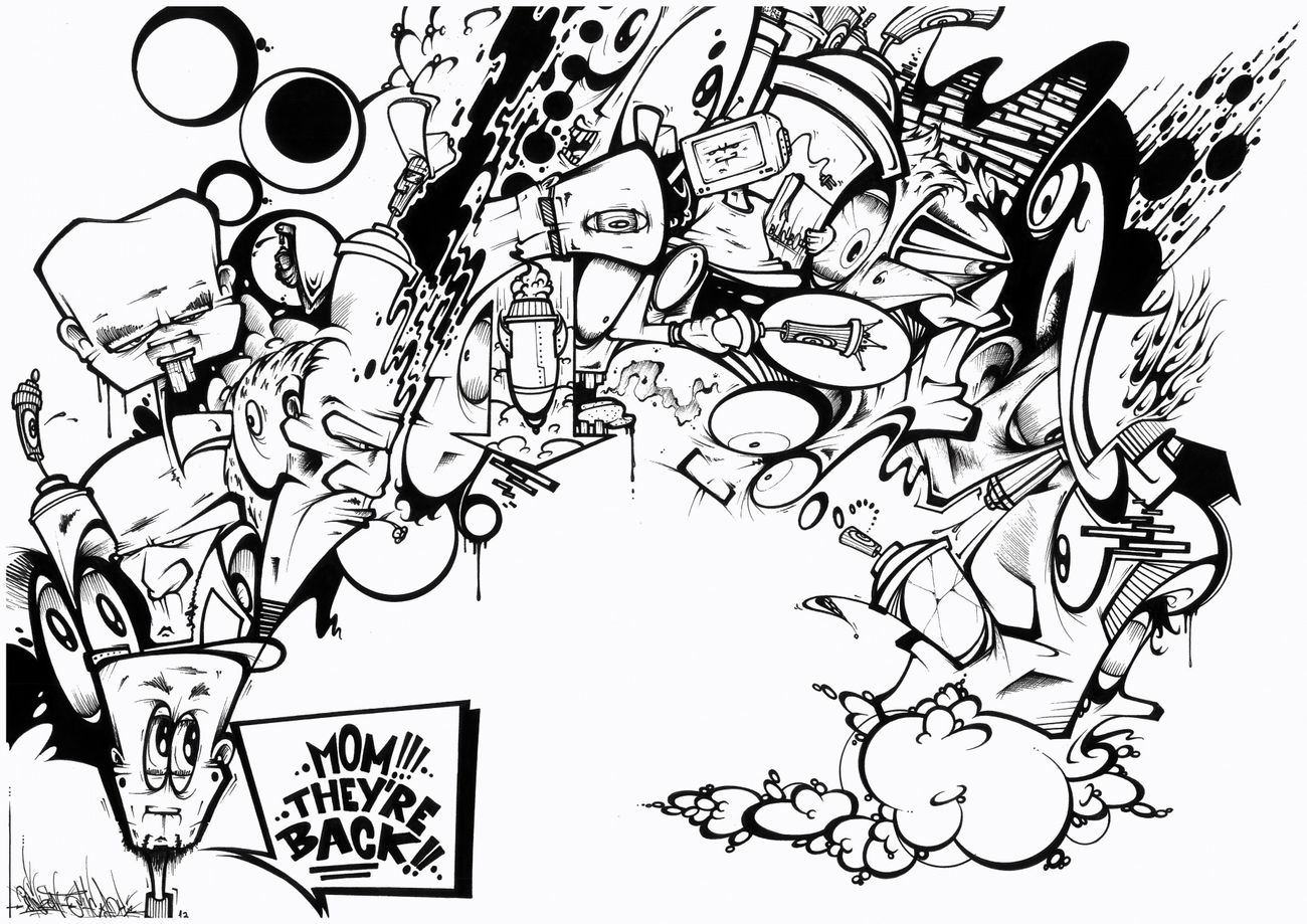 Graffiti Sketch in Minhen - Photo by SANZONE - Sanzone, Black, & (2013)