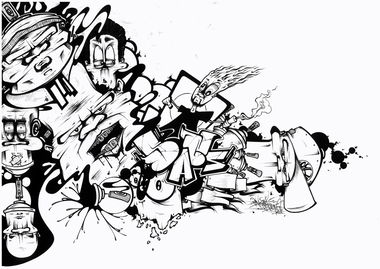 Graffiti Sketch in Minhen - Photo by SANZONE - Sanzone, Black, & (2013)