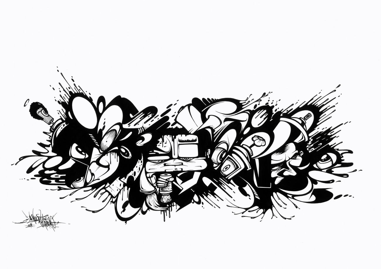 Graffiti Sketch in Minhen - Photo by SANZONE - Sanzone, Black, & (2013)