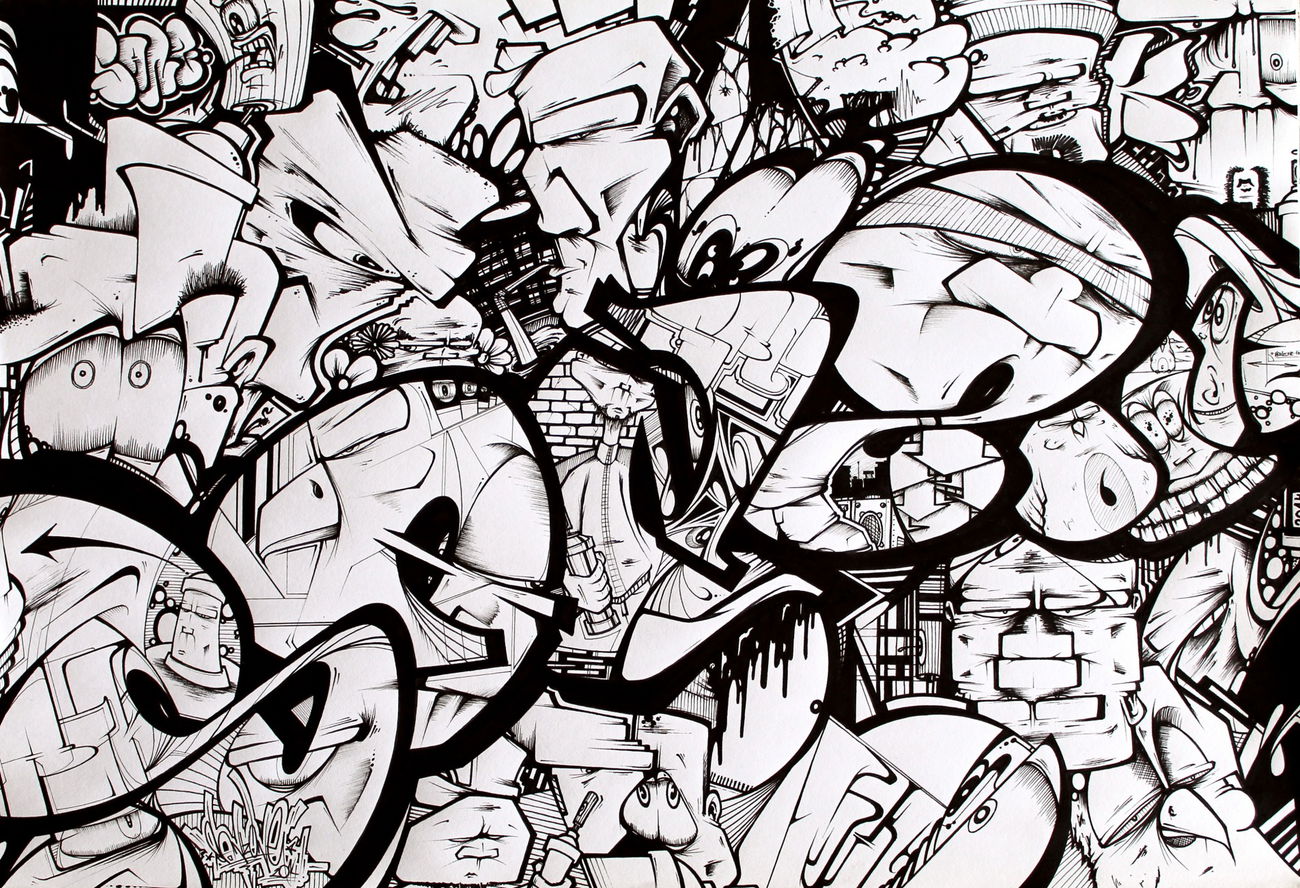 Graffiti Sketch in Minhen - Photo by SANZONE - Sanzone, Black, & (2013)