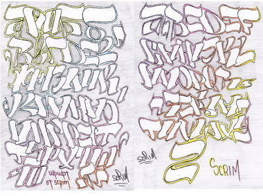 Graffiti Sketch - Photo by SCRIM - ?????, font, scrim