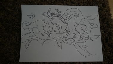 Graffiti Sketch - Photo by SENIL1IWS - metan, wildstyle, black (2015)
