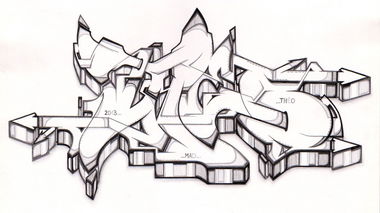 Graffiti Sketch in Potsdam - Photo by SHAB - Theo, Shab, MAD (2013)