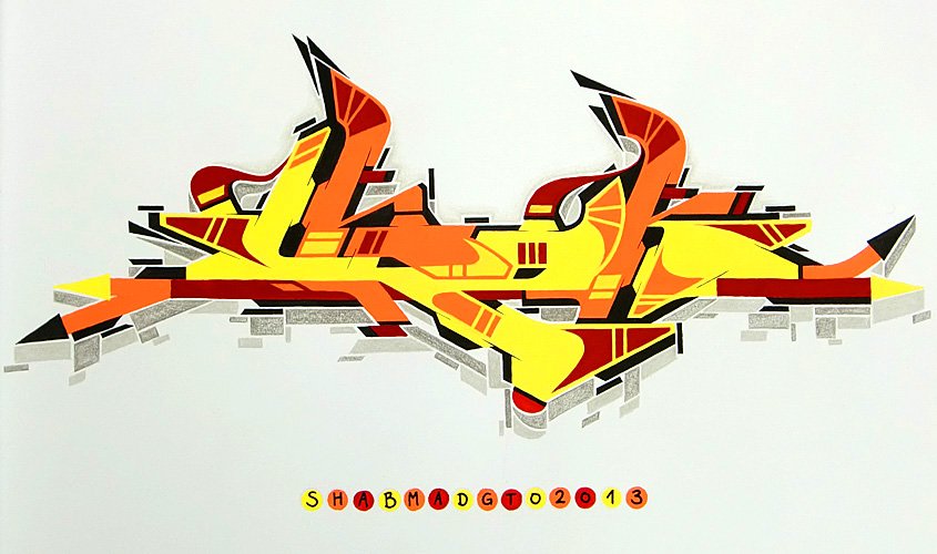 Graffiti Sketch in Potsdam - Photo by SHAB - Urok, Shab, MAD (2013)