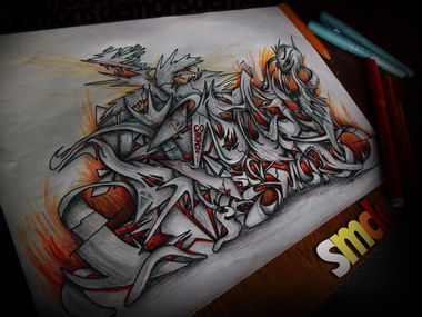 Graffiti Sketch - Photo by SMCK - graffiti, sketch, sketching (2015)