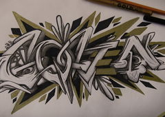 Graffiti Sketch - Photo by SMCK - golden, graffiti, sketch (2016)