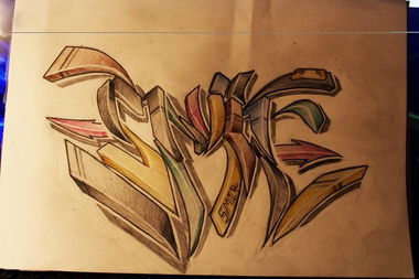 Graffiti Sketch - Photo by SMIR_SEK - 3D, Color, wildstyle (2014)