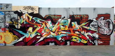 Graffiti Wall in Lille - Photo by SOMEY - SOMEY, TCK, NHS (2016)