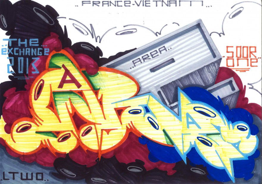 Graffiti Sketch in Hanoi - Photo by SOOR1 - SOOR1 (2013)
