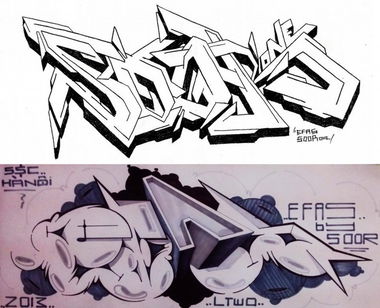 Graffiti Sketch in Hanoi - Photo by SOOR1 - SOOR1 (2013)