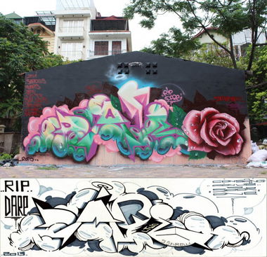 Graffiti Wall in Hanoi - Photo by SOOR1 - SOOR1 (2013)