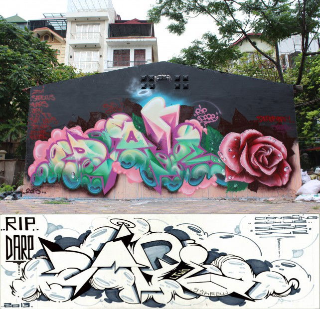 Graffiti Wall in Hanoi - Photo by SOOR1 - SOOR1 (2013)