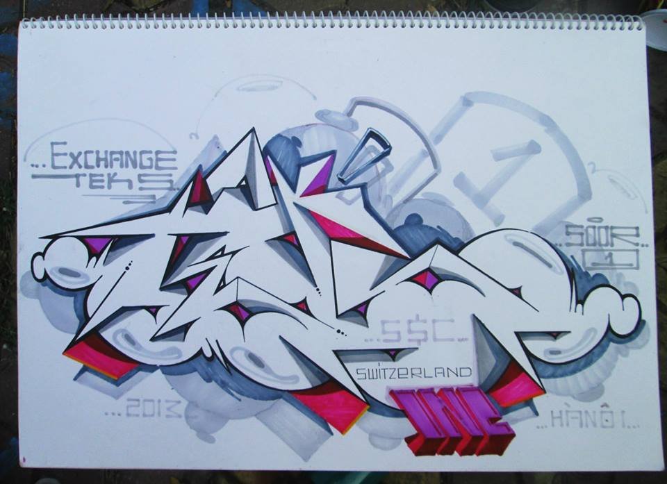 Graffiti Sketch in Vietnam - Photo by SOOR1 - SOOR1 (2013)