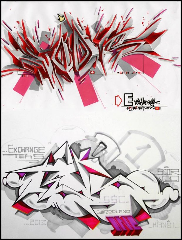 Graffiti Sketch in Vietnam - Photo by SOOR1 - SOOR1 (2013)