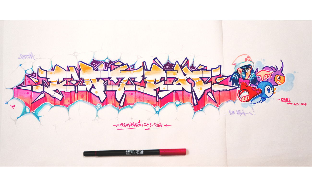 Graffiti Sketch in Wiesbaden - Photo by SQERONE - oldschool, pokemon, catch (2019)