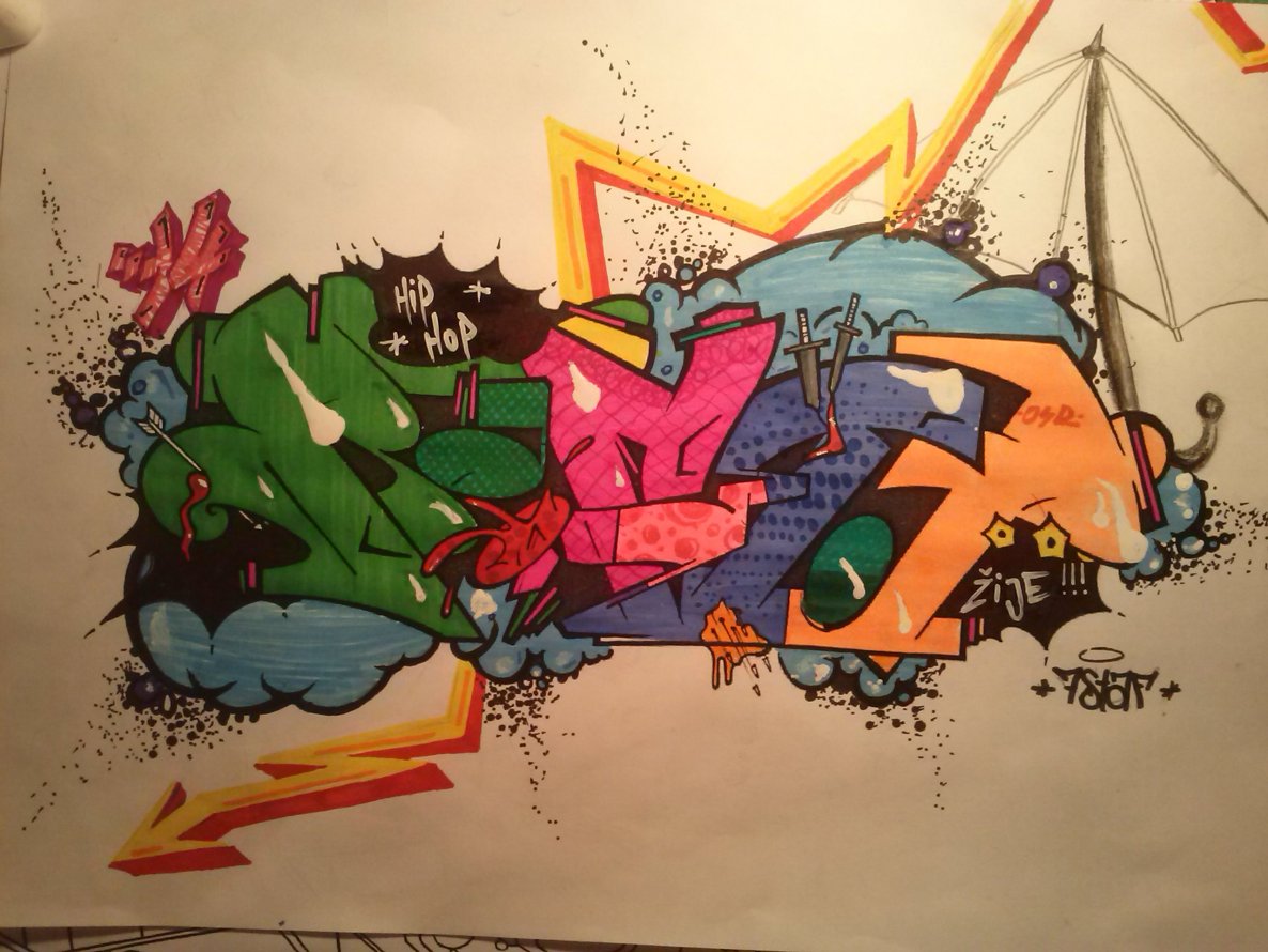 Graffiti Sketch in abokreky nad Nitrou - Photo by STAF - staf, rooftop (2014)