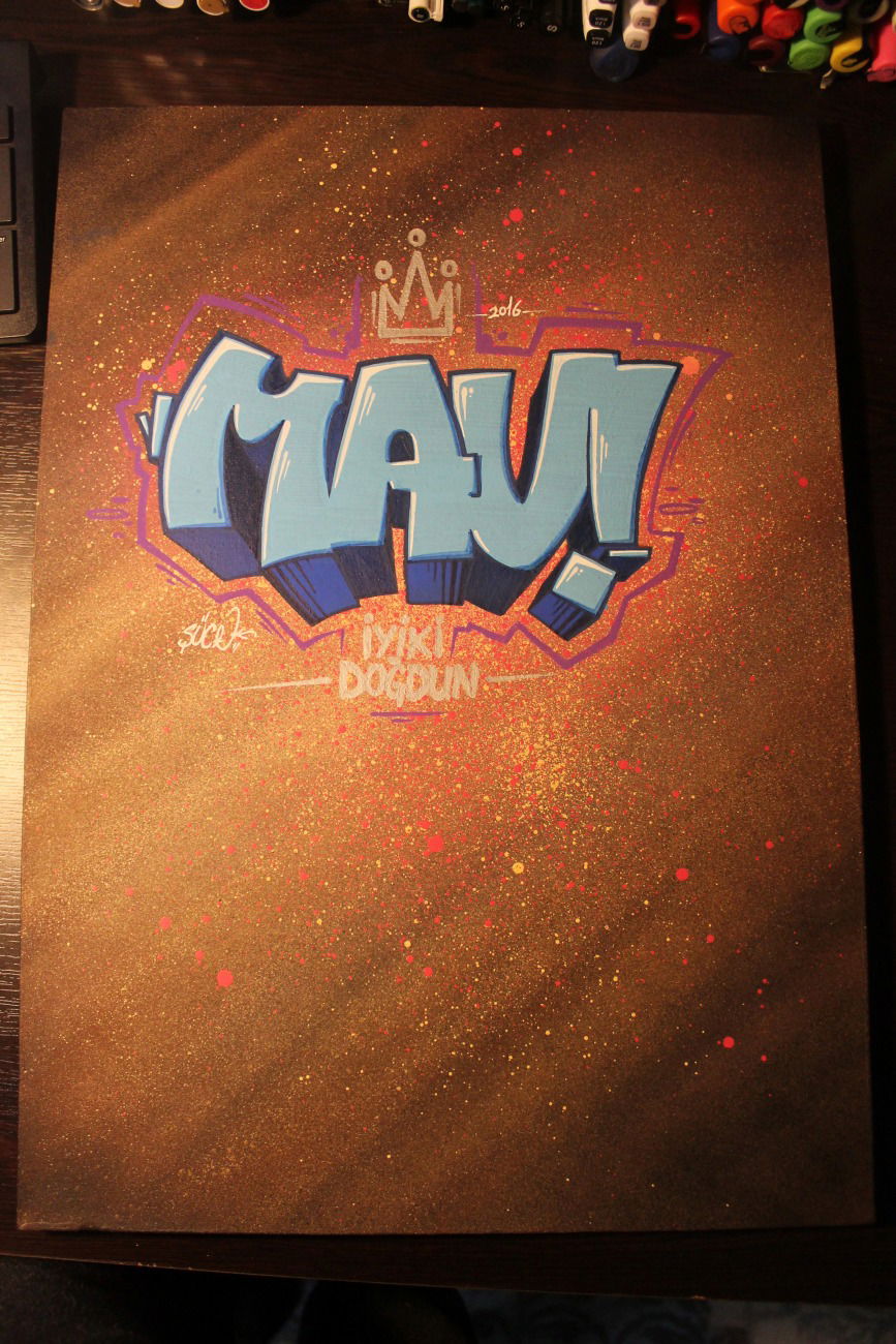 Graffiti Artwork - Photo by SUCA - şüca, mavi, canvas (2016)