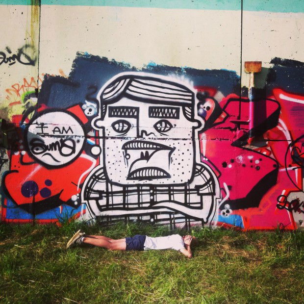 Graffiti Wall in Moscow - Photo by SUMO - Big, Face, White (2013)