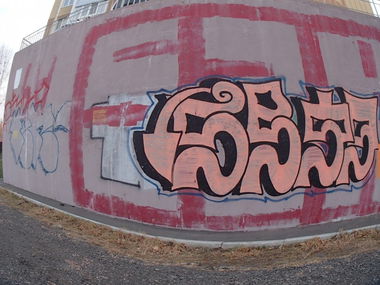 Graffiti Bombing - Photo by Sabotage - sbtg, pkr, fire (2014)