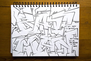 Graffiti Sketch in VALENCIA - Photo by Sackhaar - batman (2016)