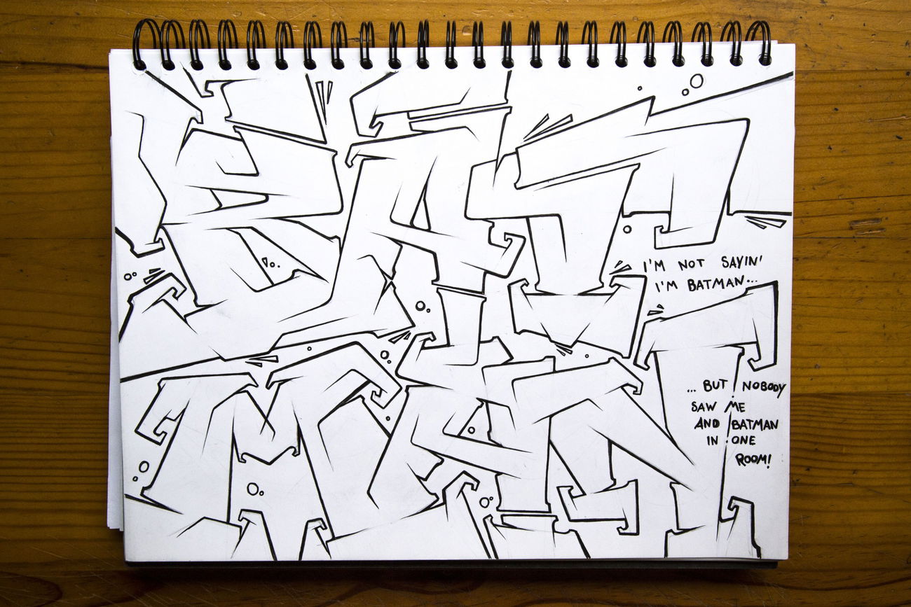 Graffiti Sketch in VALENCIA - Photo by Sackhaar - batman (2016)