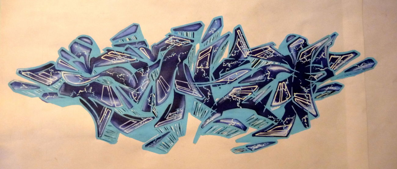Graffiti Sketch - Photo by Sake - Seka, Blue (2015)