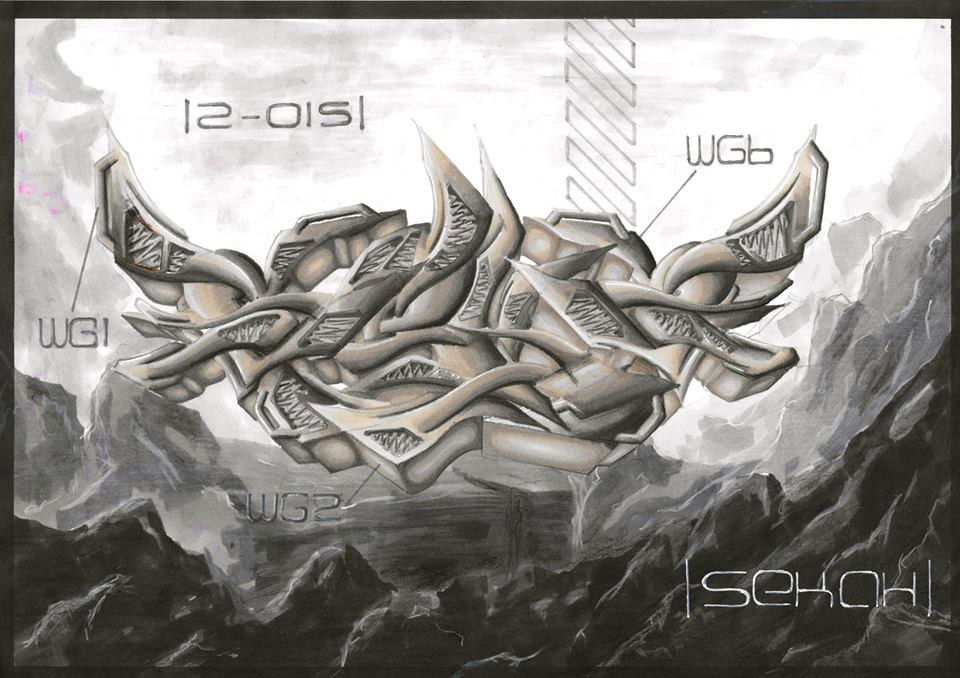 Graffiti Sketch in Schweiz - Photo by Sake - Sekah, Seka (2015)