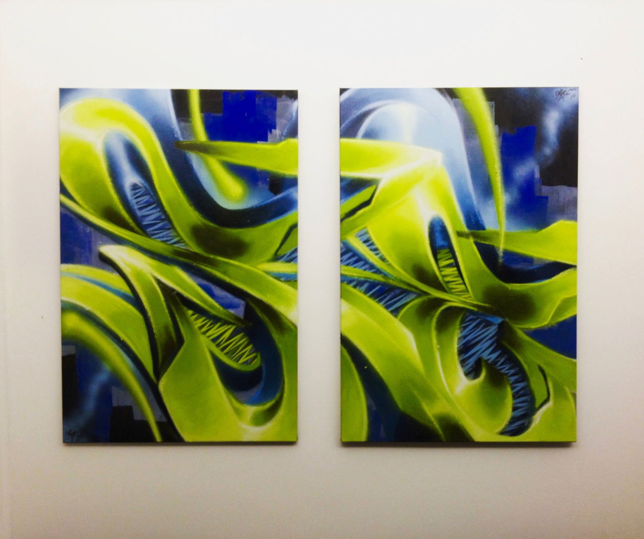 Graffiti Artwork in Schweiz - Photo by Sake - canvas, green, 3d (2016)