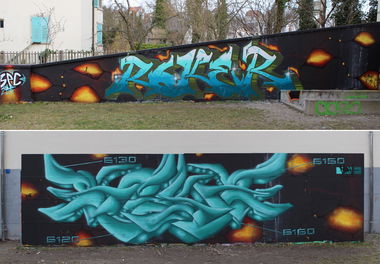 Graffiti Wall in Schweiz - Photo by Sake - Roke, Roker, Seka (2016)