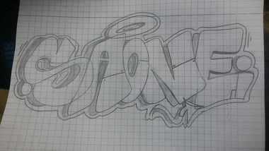 Graffiti Sketch - Photo by Saonerlmdc - pencil (2016)