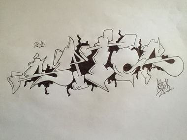 Graffiti Sketch in Italia - Photo by Satos (2015)