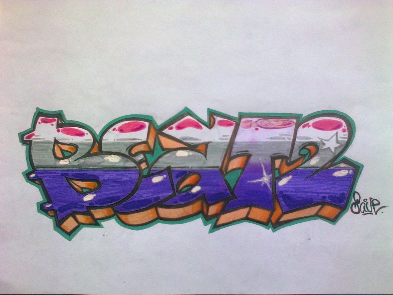 Graffiti Sketch - Photo by Save - battle, toolate, tried (2015)