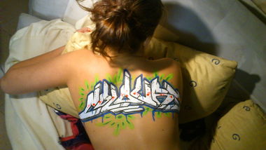 Graffiti Artwork - Photo by Sayker9 - bodypaint, bodypainting, bitch (2013)