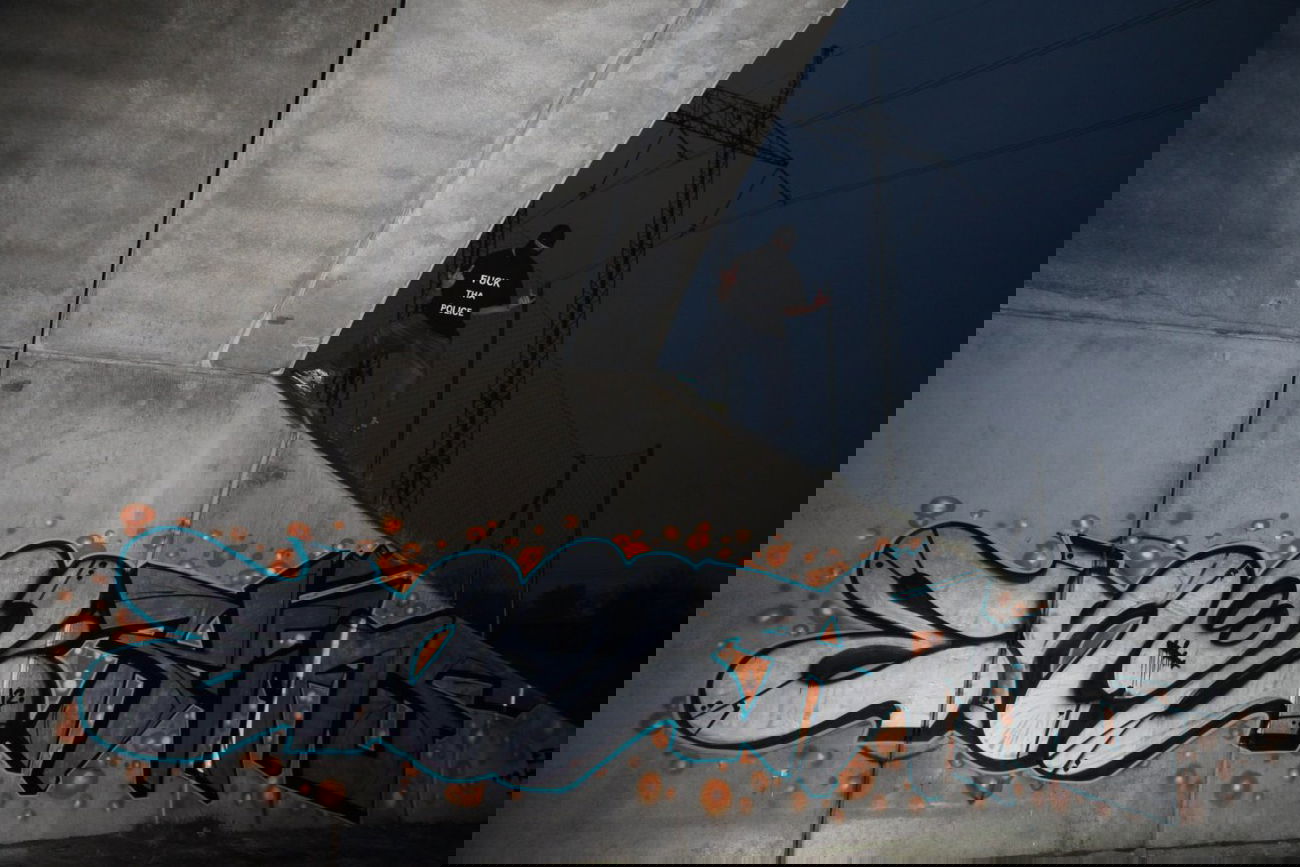 Graffiti Bombing - Photo by Sayker9 - acab (2012)