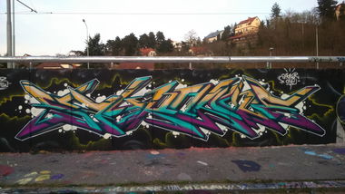 Graffiti Wall - Photo by Sayker9 - modrany, sayker, prague (2015)