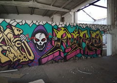 Graffiti Wall in Montijo - Photo by Scalp64
