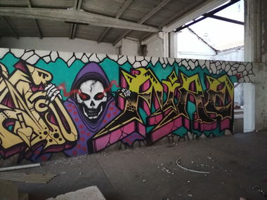 Graffiti Wall in Montijo - Photo by Scalp64