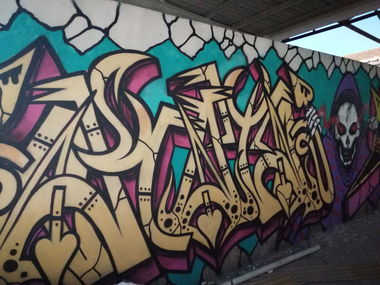 Graffiti Wall in Montijo - Photo by Scalp64