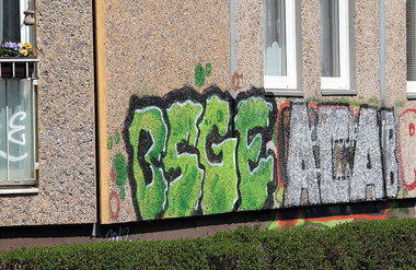 Graffiti Bombing in Leipzig - Photo by Schmierfink030 - bsge, acab