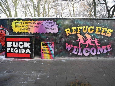 Graffiti Street Art - Photo by Schmierfink030 - fuck, pegida, refugees