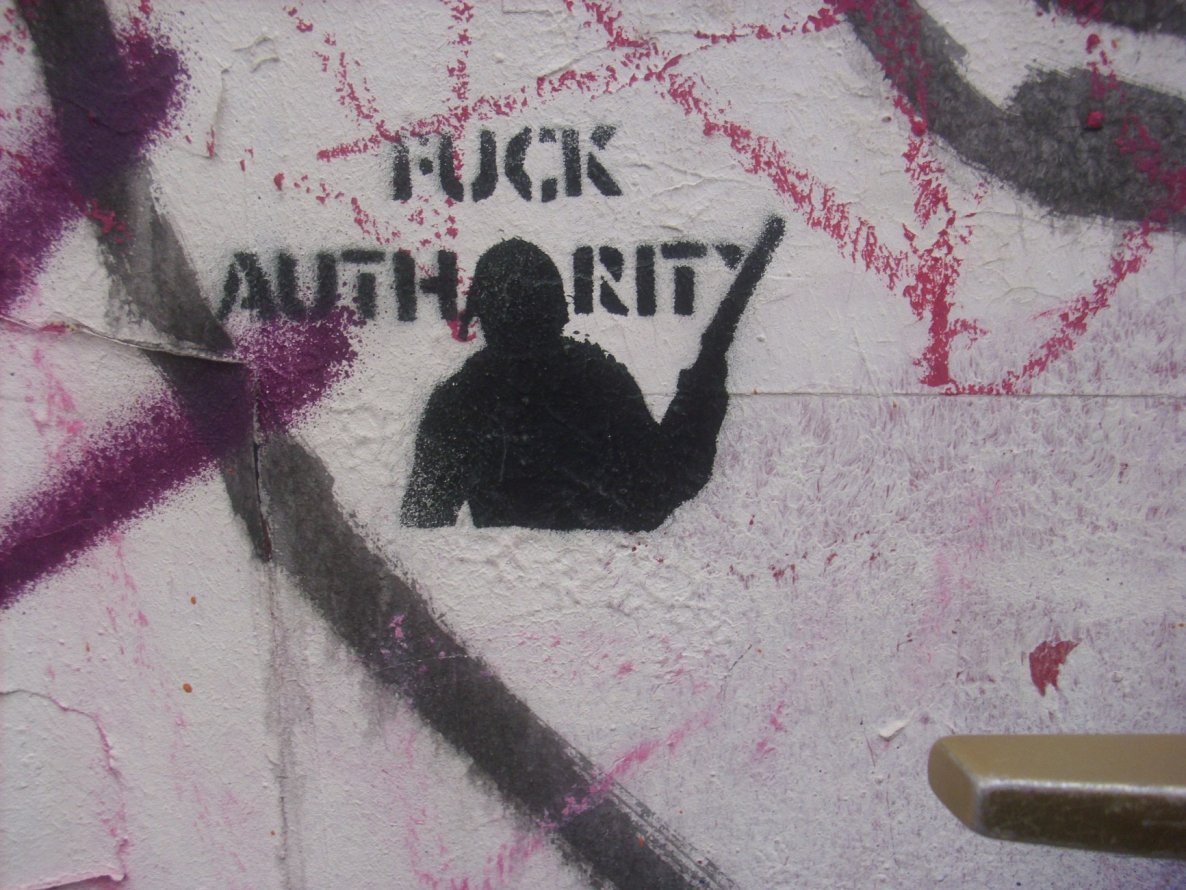 Graffiti Street Art - Photo by Schmierfink030 - fuck, authority