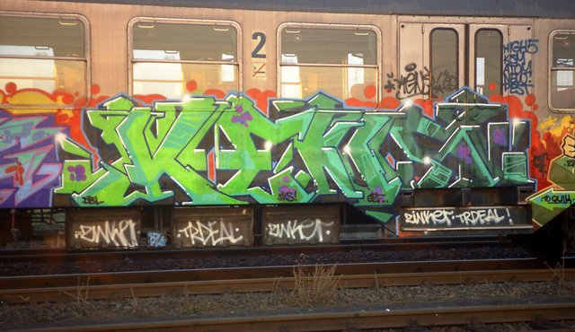 Graffiti Train in Berlin - Photo by SchwarzerKater - Kens, Oldschool, Art