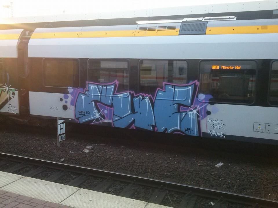 Graffiti Train in Dortmund - Photo by SchwarzerKater - Rue, Train, Panel (2013)