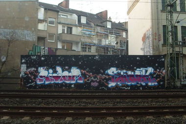 Graffiti Wall in Dusseldorf - Photo by SchwarzerKater - Rider, Shock, Wall (2010)
