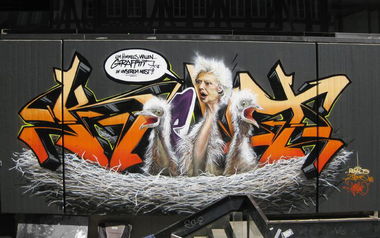 Graffiti Wall in Frankfurt - Photo by SchwarzerKater - Kent, Wall, Um